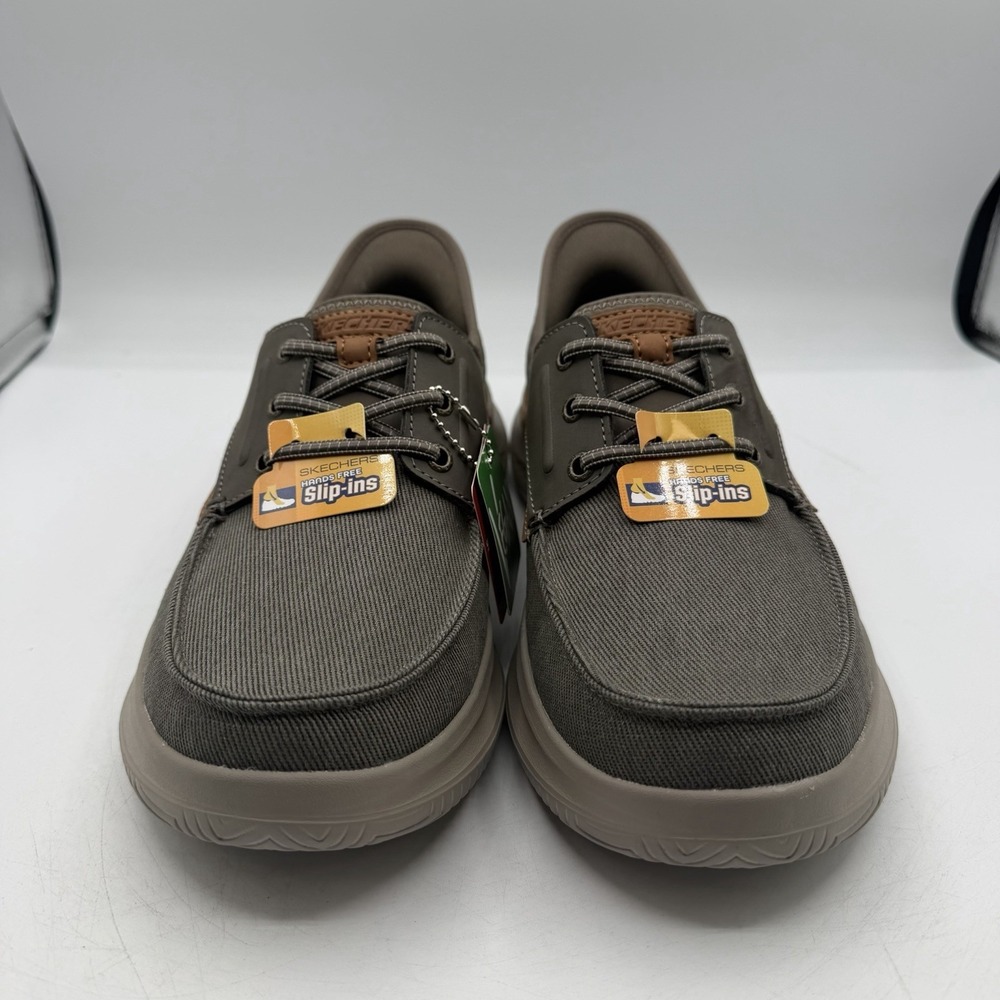 Skechers Hasting Niko Shoes Mens Sz 8.5 Brown Slip Ins Hands Free Sneaker 205212 - Picture 4 of 12